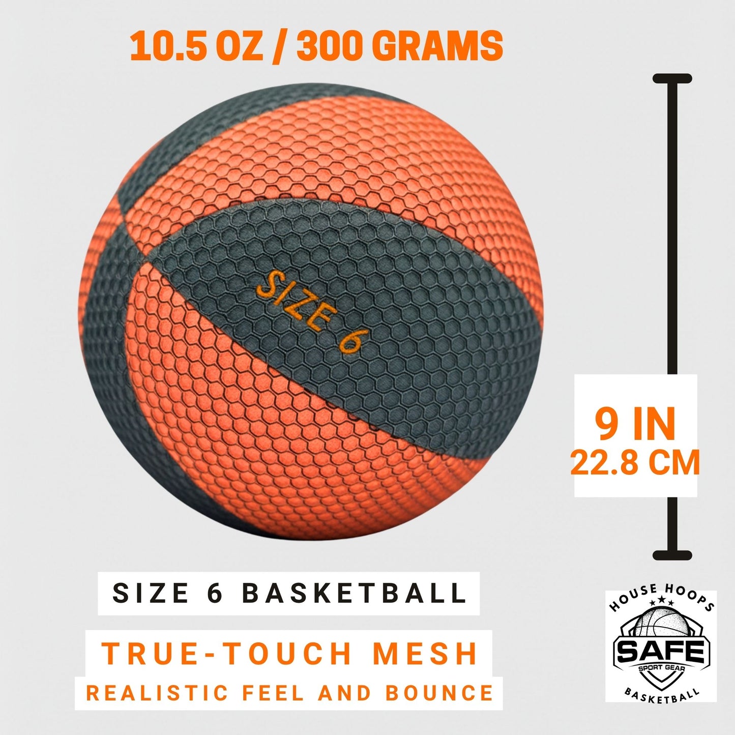 Haushoops Basketball - Größe 6 - Weicher Innenbasketball mit realistischem Gefühl und Sprung