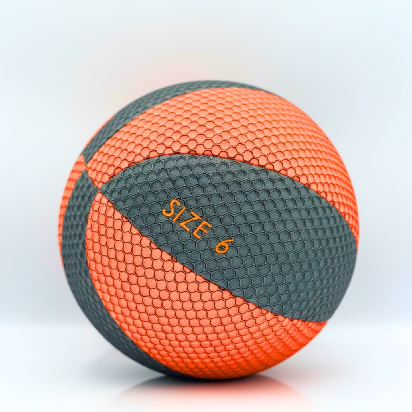 Orange and gray HouseHoops ball labeled 'Size 6' on a white background