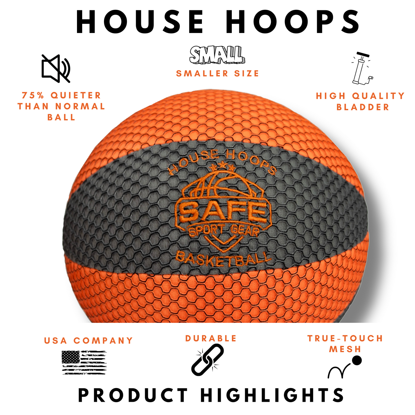 HouseHoops Basketball – weicher Indoor-Basketball mit realistischem Gefühl und Sprungkraft