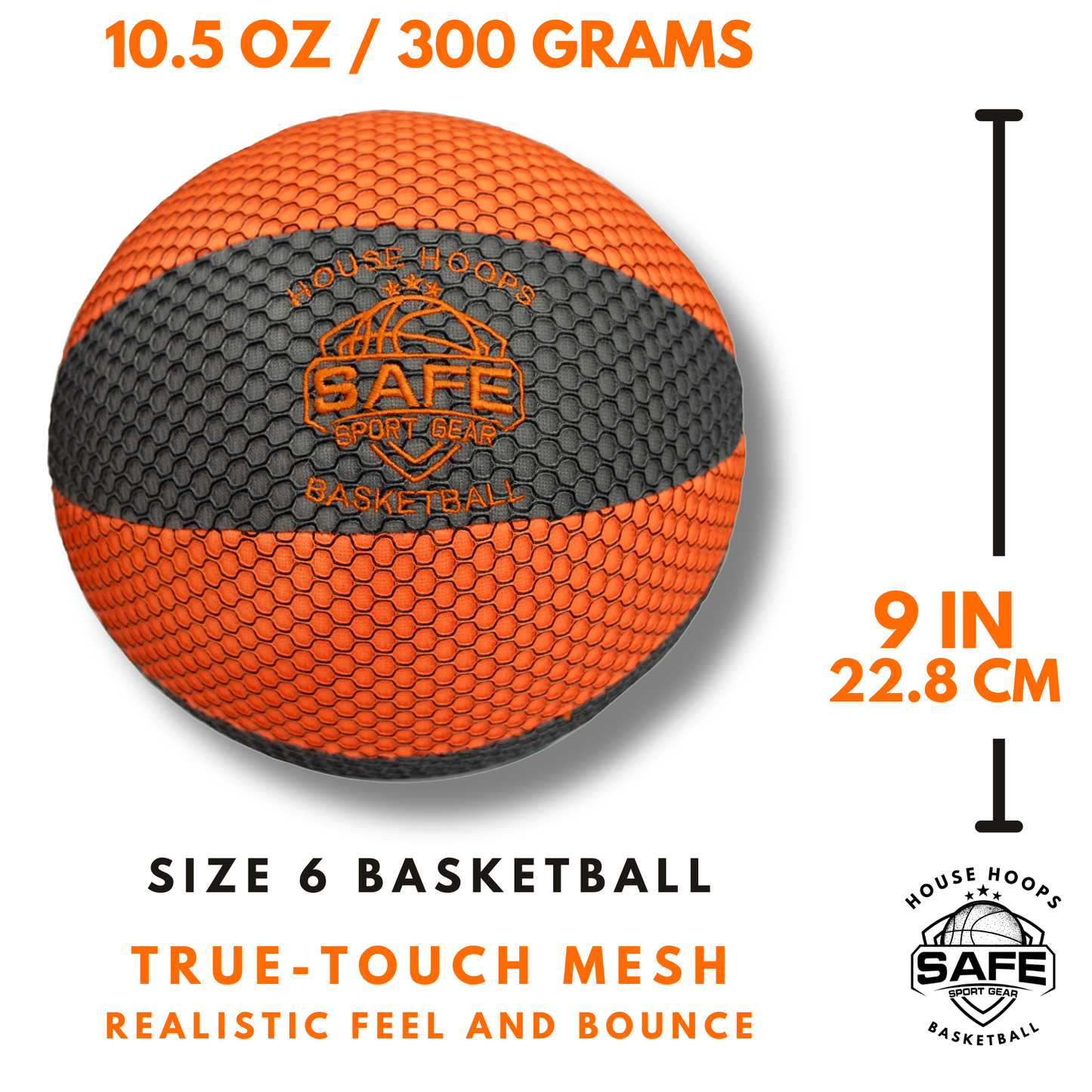 HouseHoops Basketball - Size 6 - Soft Indoor Basketball with Realistic Feel and Bounce