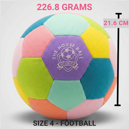 House Ball - EE with Safe Sport Gear logo, weight, and size measurements on a white background