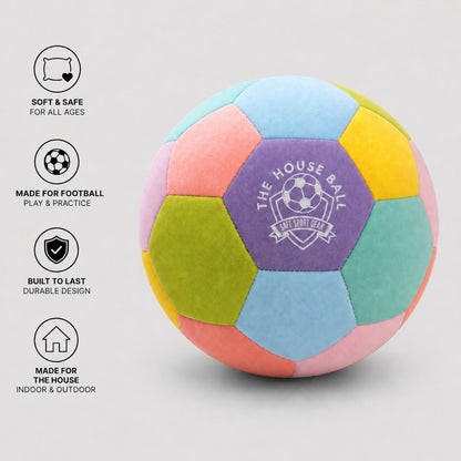 Colorful House ball - EE with Safe Sport Gear logo on a white background