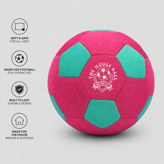 The Pink House Ball with Safe Sport Gear logo and descriptions on a white background
